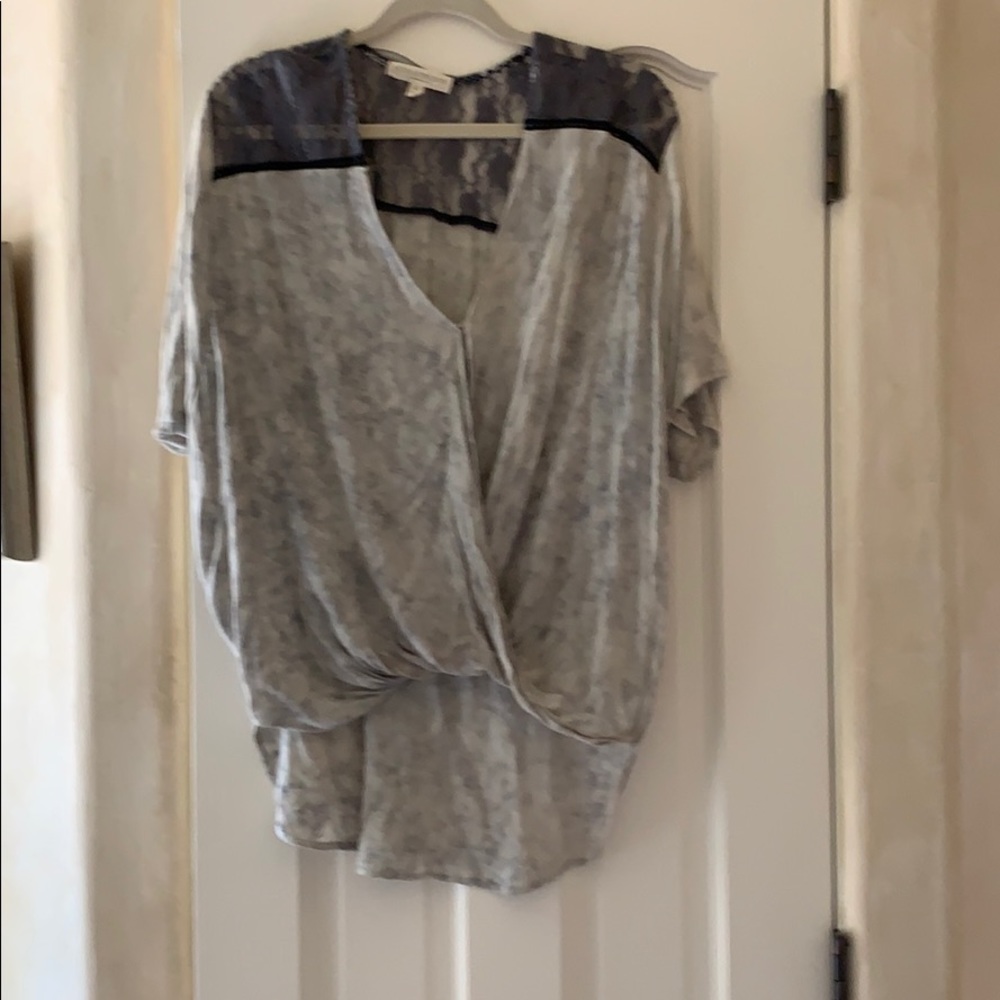High low marbled grey top